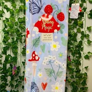 “Spring Magic” Strawberry and Mushroom Blanket